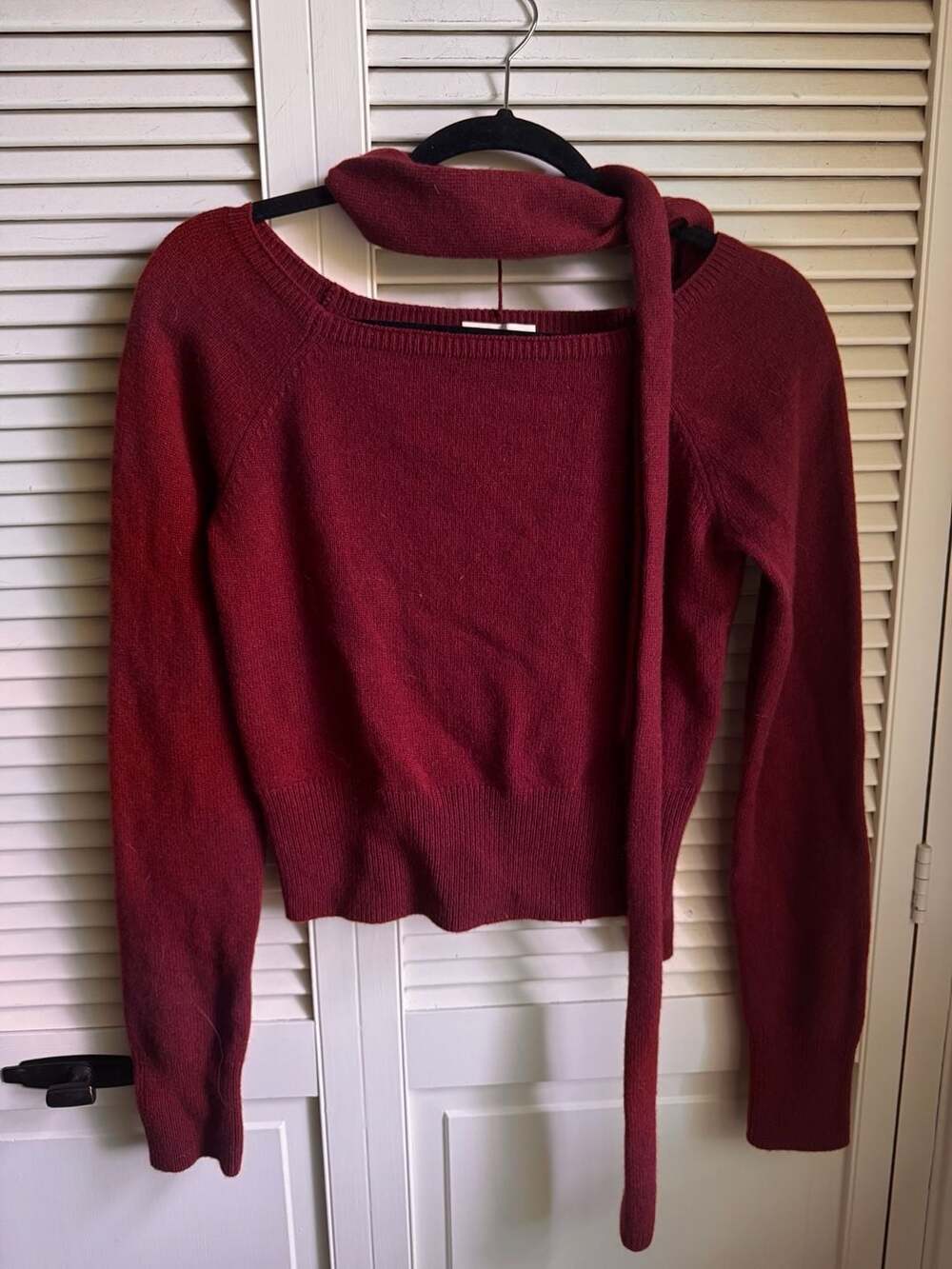 Reformation Cashmere Recycled Wool Blend Scarf Sweater